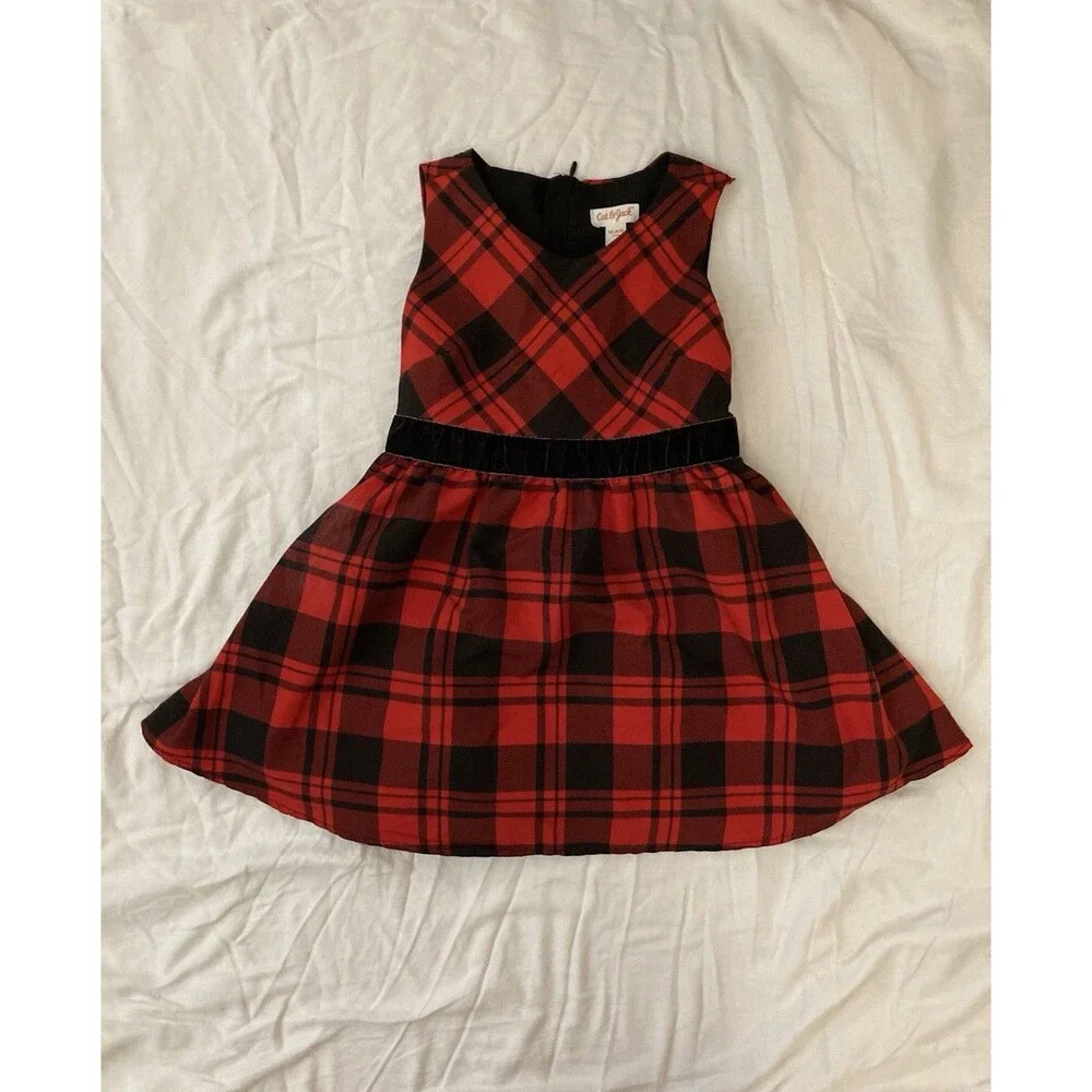 Size XS (4/5) Cat & Jack baby girl clothes - 1 piece dress | red/black